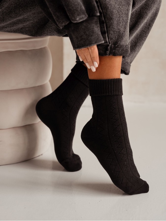 Women's Terry Zigzag pattern socks 0118.012