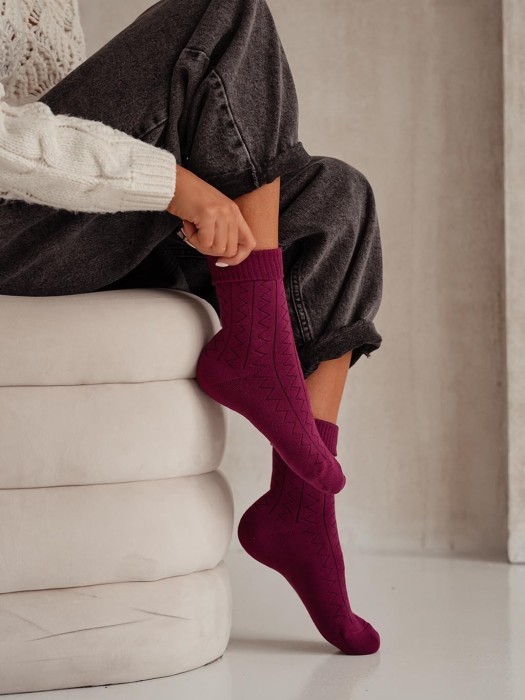 Women's Terry Zigzag pattern socks 0118.012