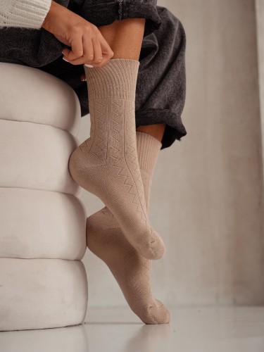 Women's Terry Zigzag pattern socks 0118.012