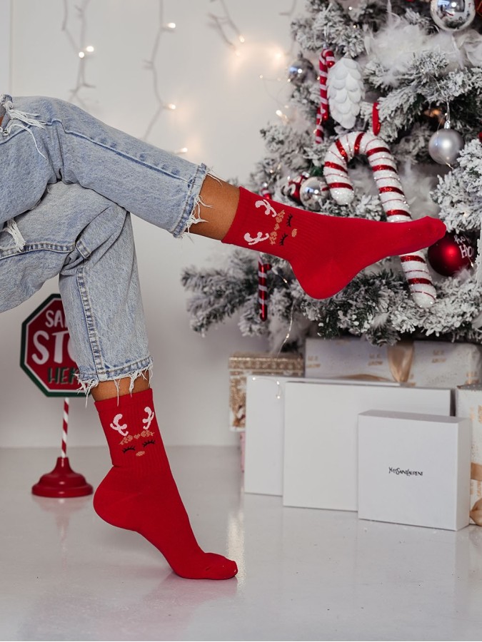 Women's Christmas Raindeer Lady pattern socks...