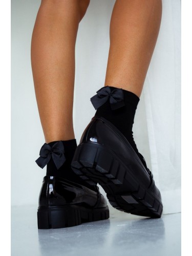 Women's cotton socks with a bow 0965