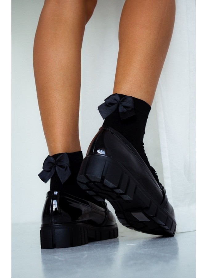 Women's cotton socks with a bow 0965
