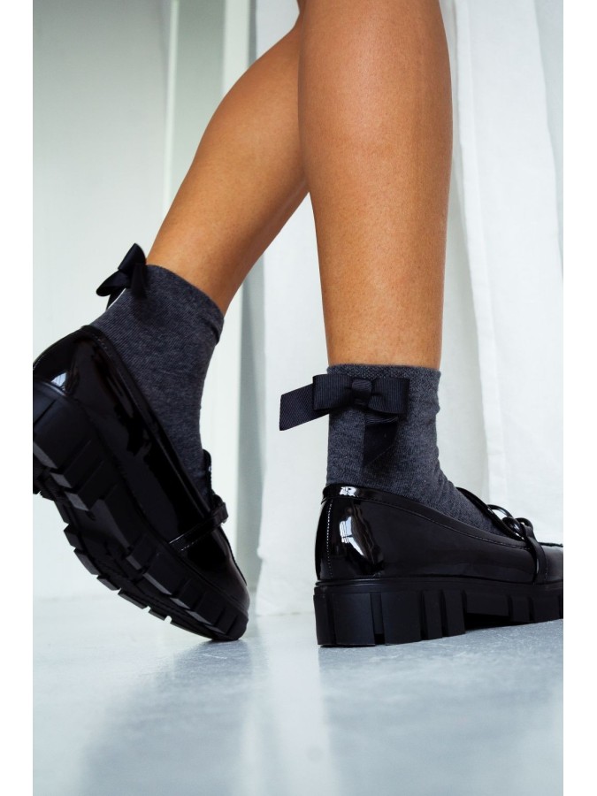 Women's cotton socks with a bow 0965