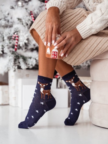 Women's Christmas little deer pattern socks 1283.030 2