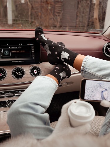 Skarpetki damskie Kotki i serduszka 0200.136