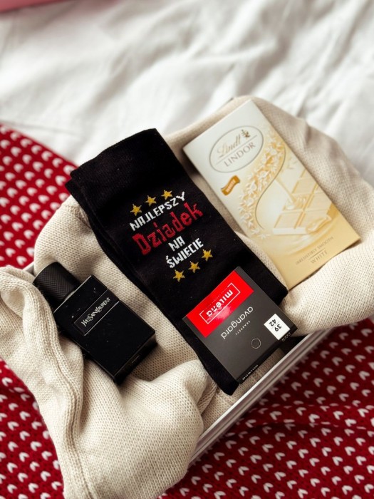 Men's 'The Best Grandfather in the World' pattern socks 0125.102