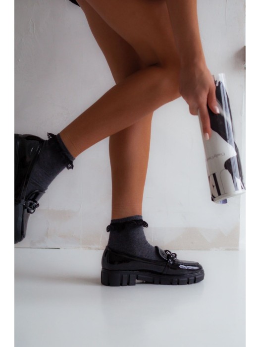 Women's cotton lace trim socks 0897