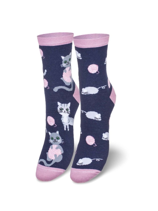 Women's Cats and Mice pattern socks 0200.139
