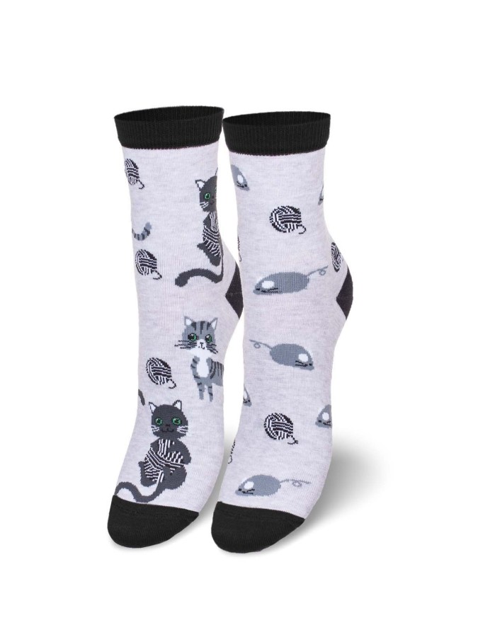 Women's Cats and Mice pattern socks 0200.139