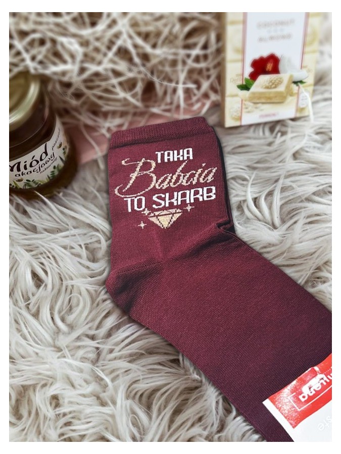 Women's "grandma is a treasure" pattern socks...