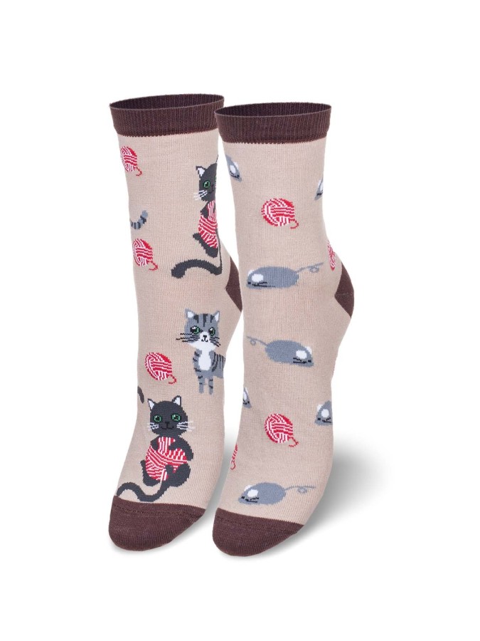 Women's Cats and Mice pattern socks 0200.139