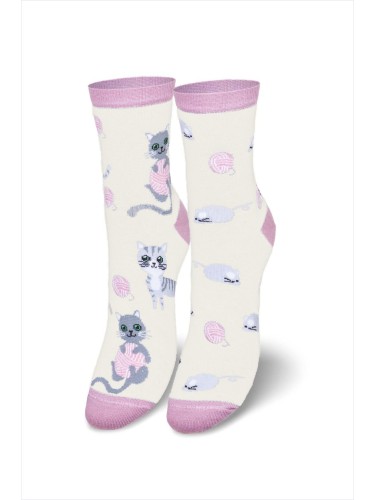 Women's Cats and Mice pattern socks 0200.139 2