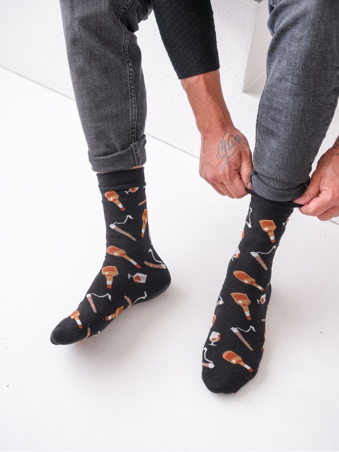 Men's Whisky & Cigar pattern socks 0125.105