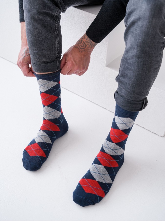 Men's Diamond pattern socks 0125.093