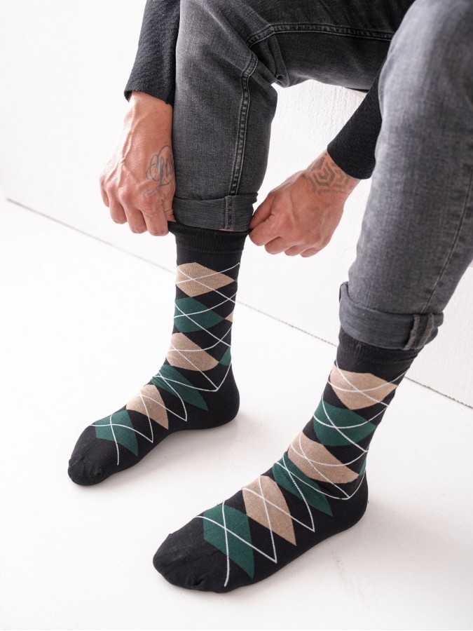 Men's Diamond pattern socks 0125.093