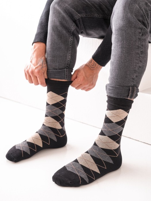 Men's Diamond pattern socks 0125.093