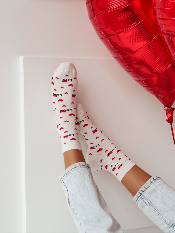 Women's 'Love & Hearts' pattern socks 0200.143