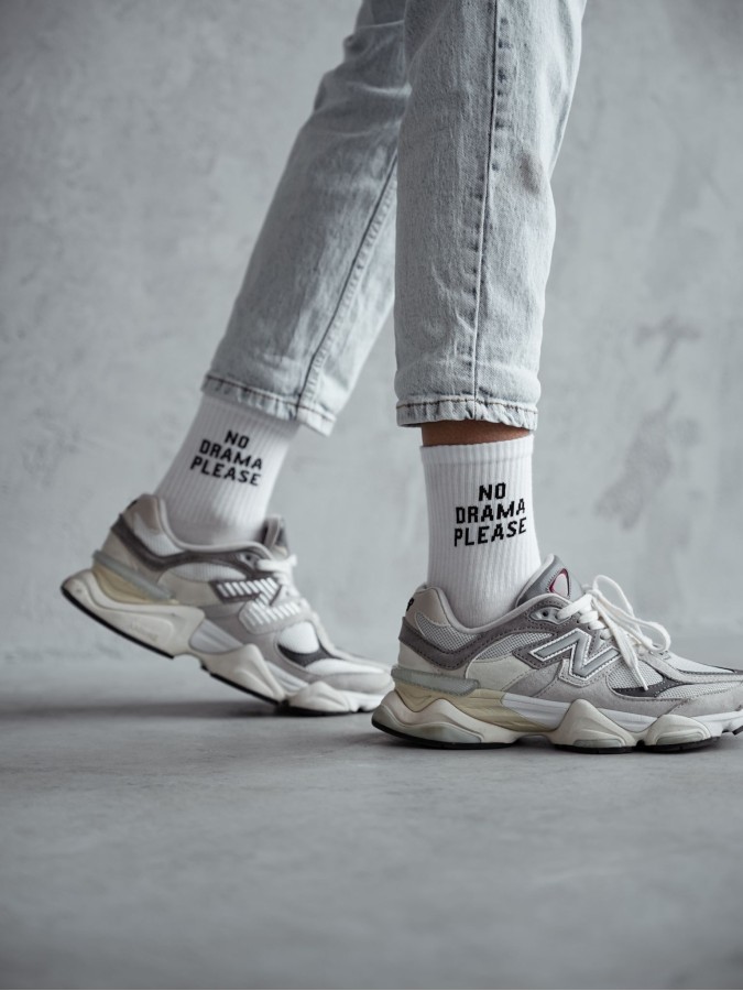 Women's 'NO DRAMA PLEASE' pattern socks 0200.147