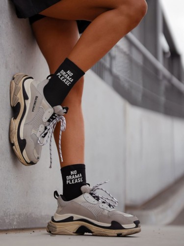 Women's 'NO DRAMA PLEASE' pattern socks 0200.147 2