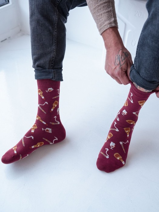 Men's Whisky & Cigar pattern socks 0125.105