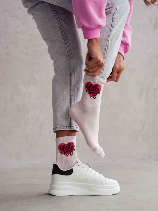 Women's 'I like you' pattern socks 0200.148