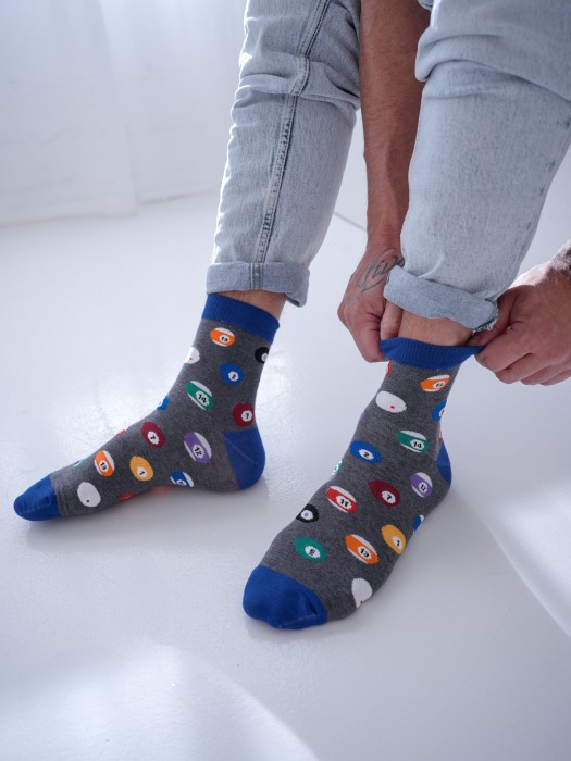 Men's Billiard Balls pattern short socks 1153.036