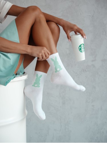 Women's 'Bunny with a tail' pattern socks 0200.154 2