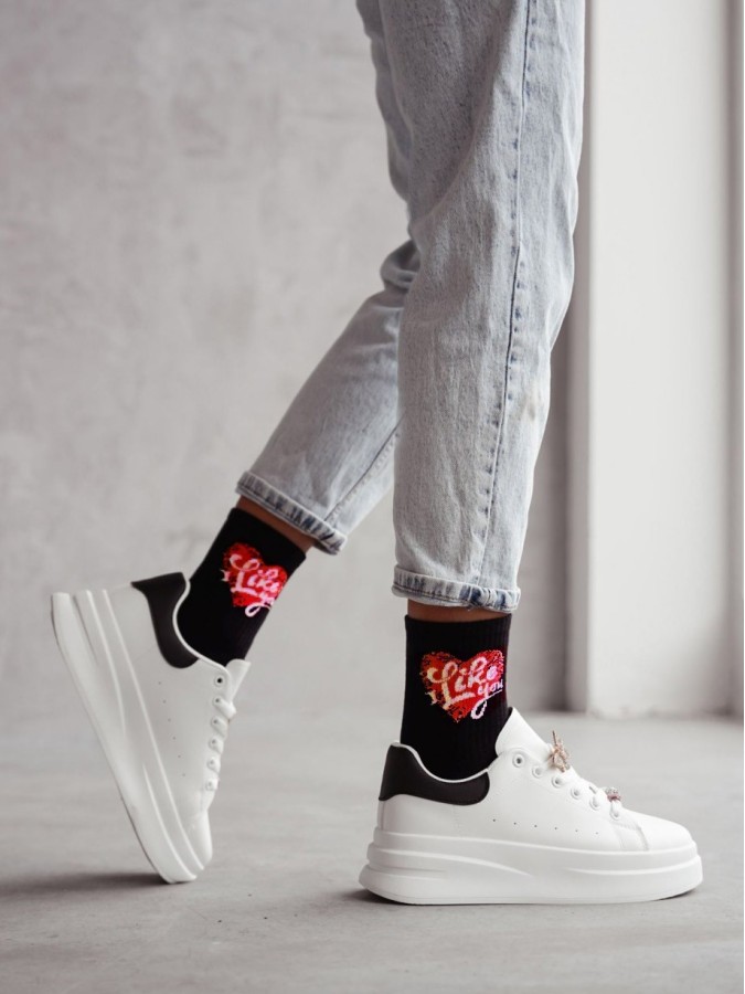 Women's 'I like you' pattern socks 0200.148