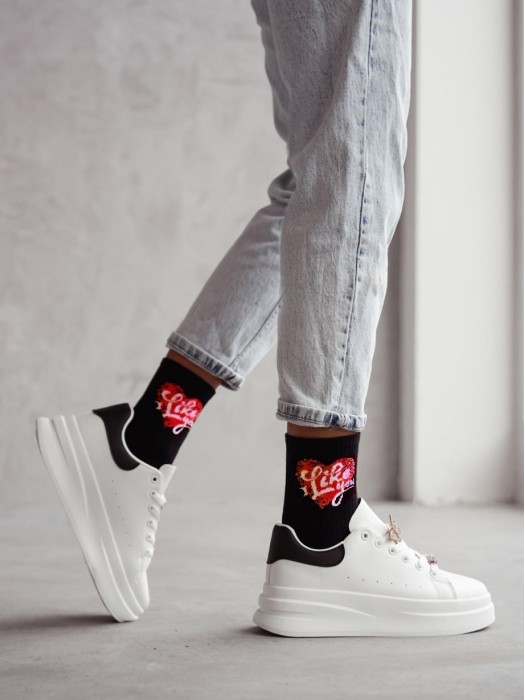 Women's 'I like you' pattern socks 0200.148