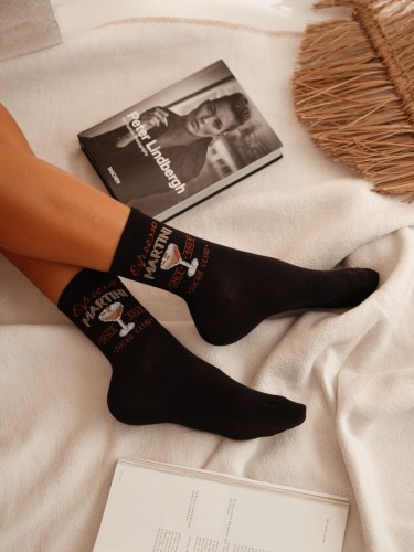 Women's 'Espresso MARTINI' pattern socks 0200.156 2