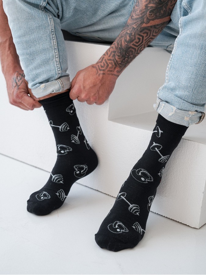 Men's Gym pattern socks 0125.110