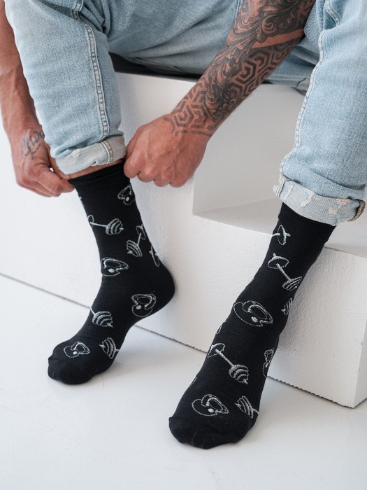 Men's Gym pattern socks 0125.110