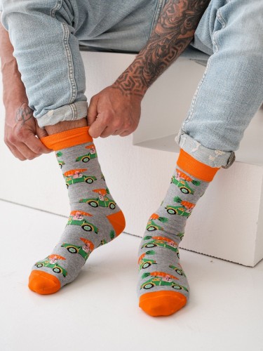 Men's 'Rabbit in the car' pattern socks 0125.112 2