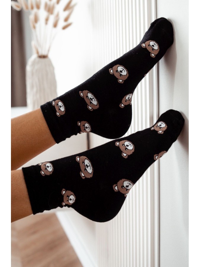 Women's Teddy Bear's head pattern socks 0200.009