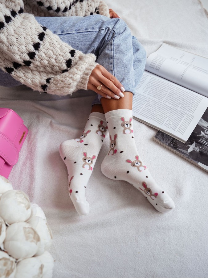 Women's Rabbits & Dots pattern socks 0200.158