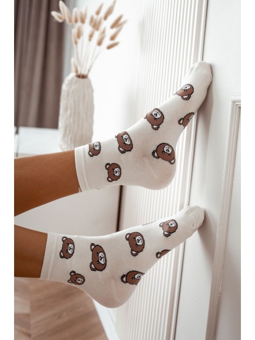 Women's Teddy Bear's head pattern socks 0200.009
