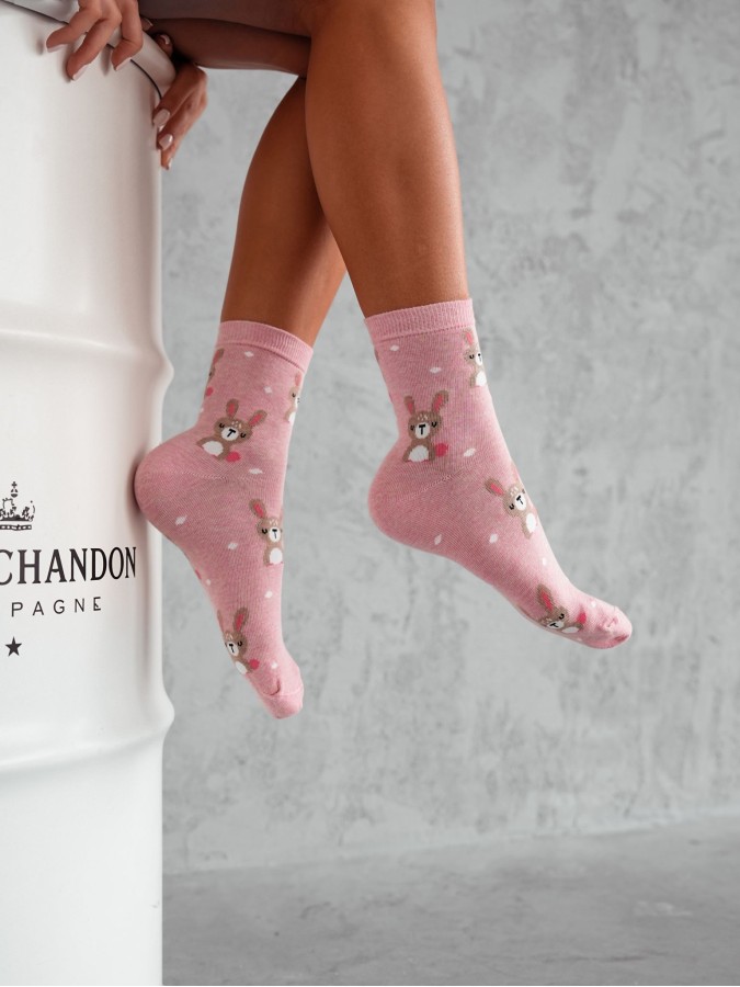 Women's Rabbits & Dots pattern socks 0200.158
