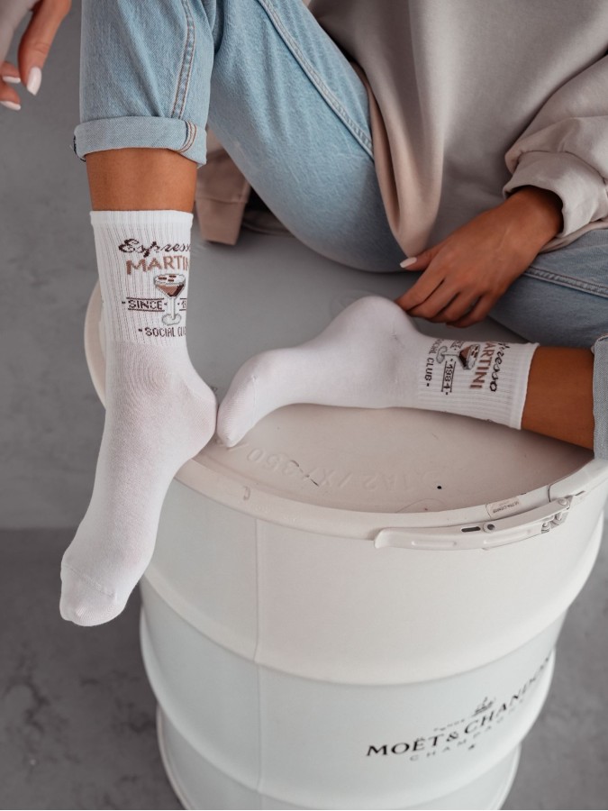 Women's 'Espresso MARTINI' pattern socks 0200.156