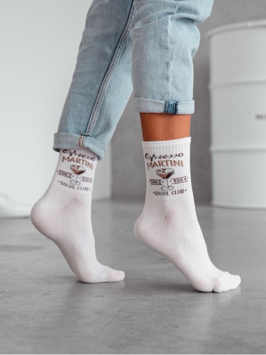 Women's 'Espresso MARTINI' pattern socks 0200.156