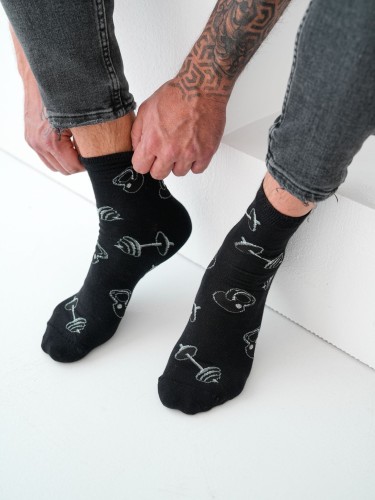 Men's Gym pattern short socks 1153.037