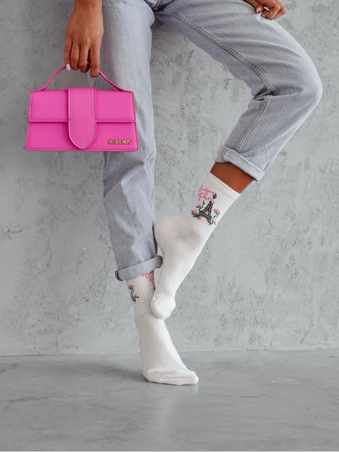 Women's 'Bonjour Paris' pattern socks 0200.166