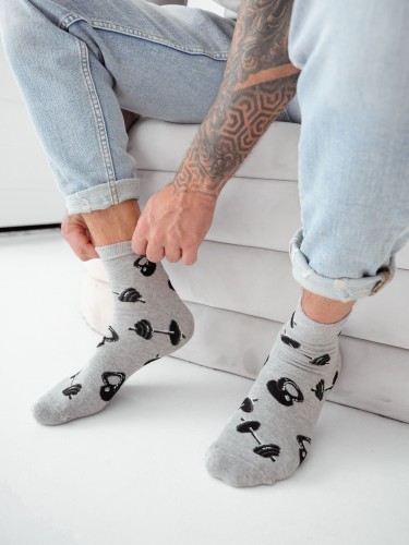 Men's Gym pattern short socks 1153.037 2