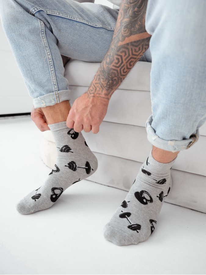 Men's Gym pattern short socks 1153.037