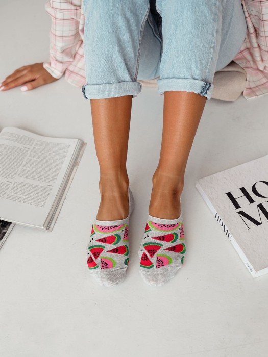 Cotton Watermelons pattern invisible socks 0576.023