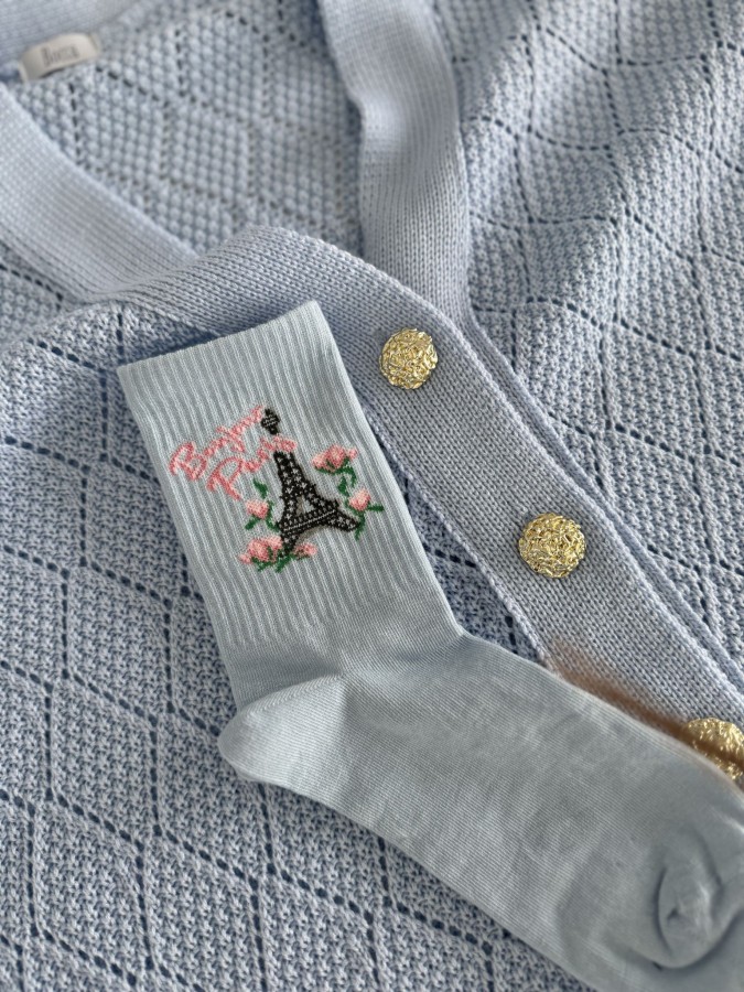 Women's 'Bonjour Paris' pattern socks 0200.166