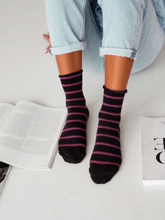 Women's Thin Stripes pattern socks 0200.162