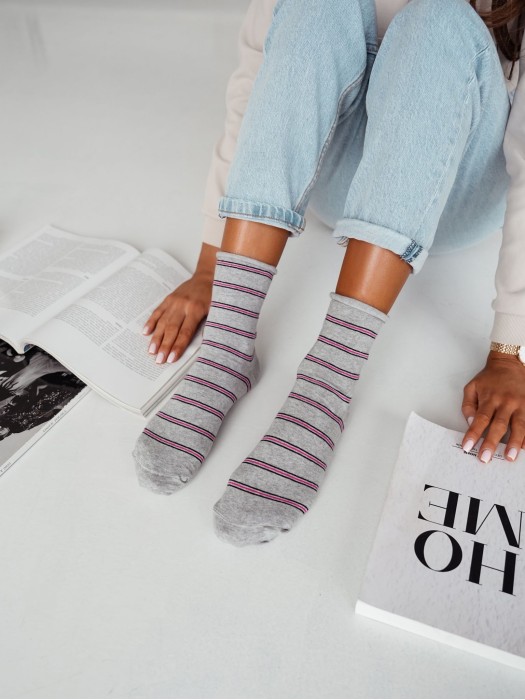 Women's Thin Stripes pattern socks 0200.162