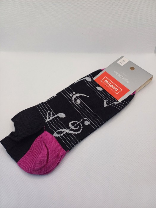 Women's Notes pattern low ankle socks 039.1146