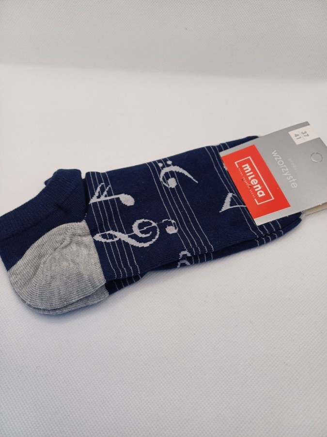 Women's Notes pattern low ankle socks 039.1146