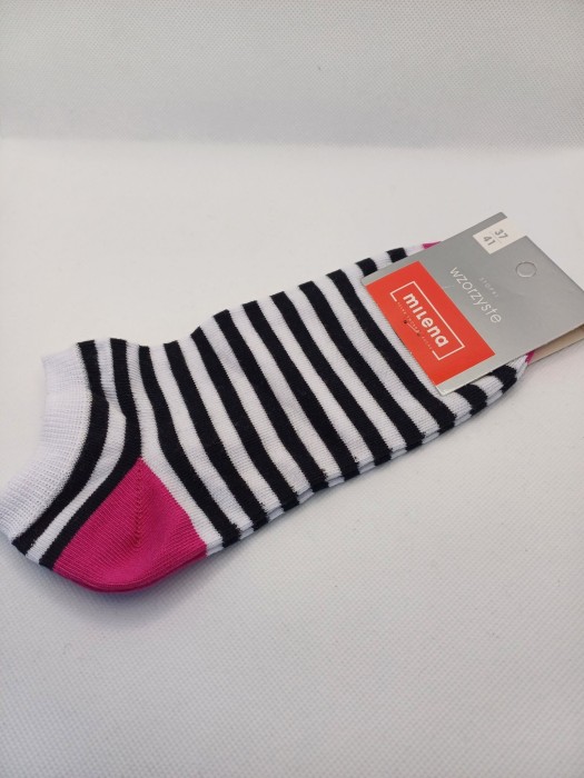 Women's Stripes pattern low ankle socks 052.1146